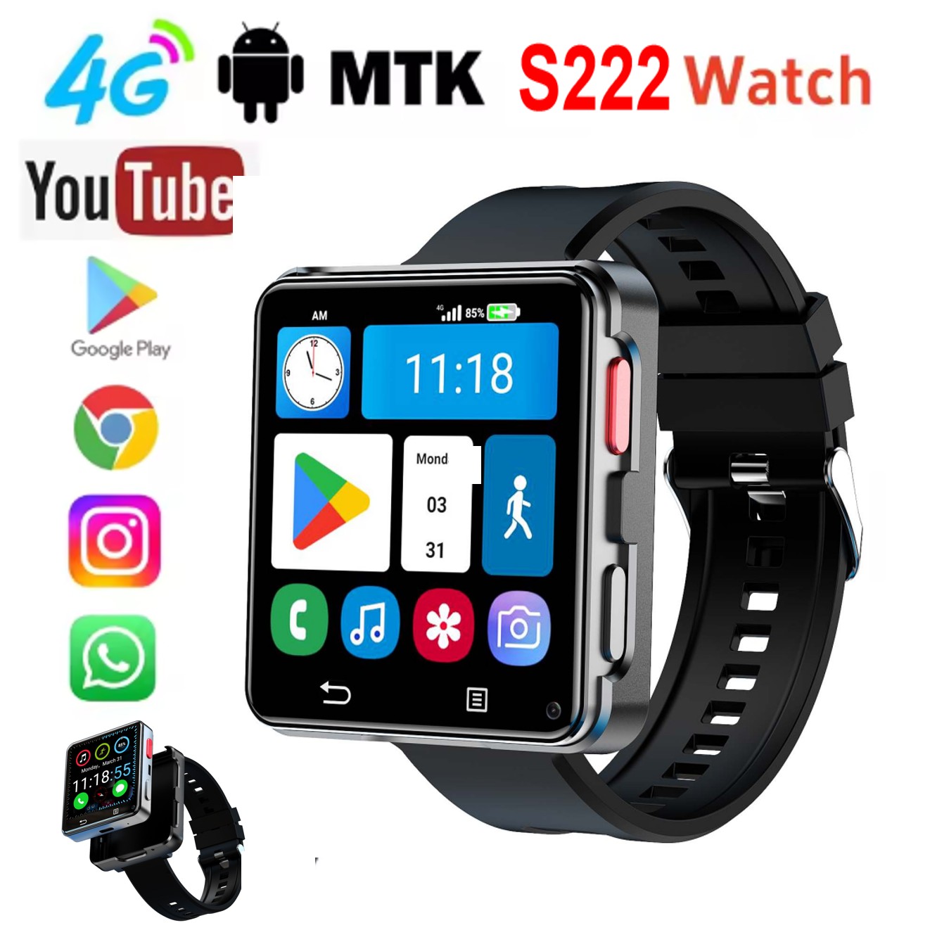 Smartwatch I Watches - S222 Akıllı Saat 4G SIM Kart