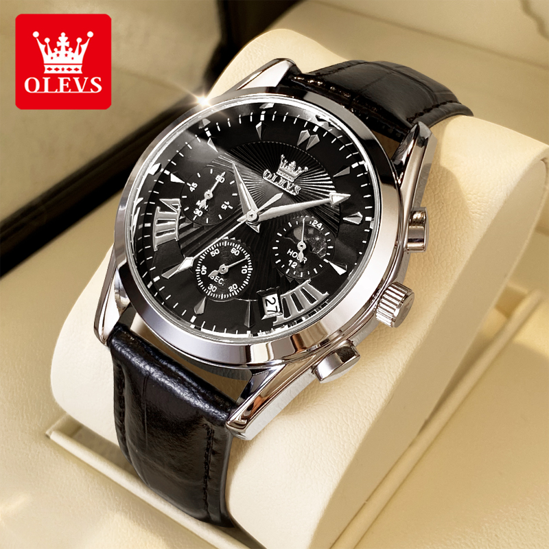 Analog Quartz Watch - OLEVS gündelik moda erkek saatleri Ay