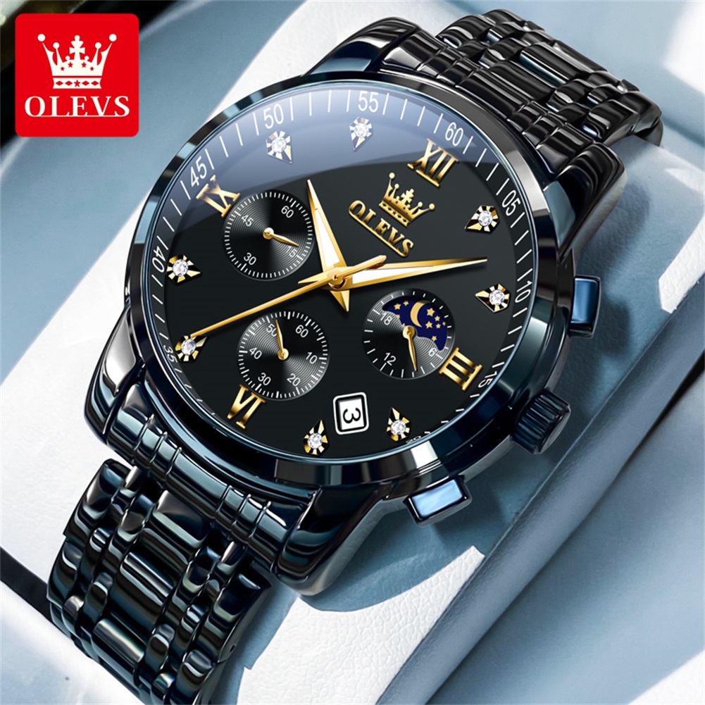 Analog Quartz Watch - OLEVS Popüler erkek saatleri paslanmaz çelik