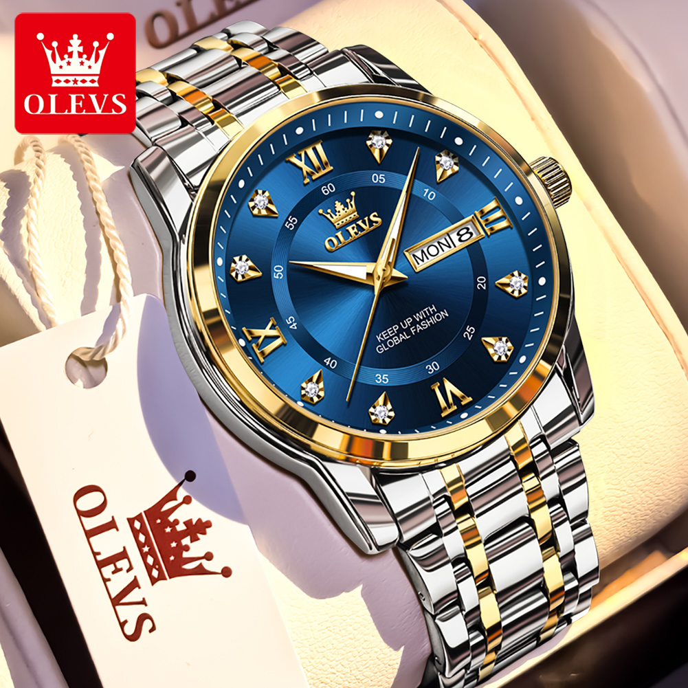 Analog Quartz Watch - OLEVS Marka Moda erkek saatler paslanmaz