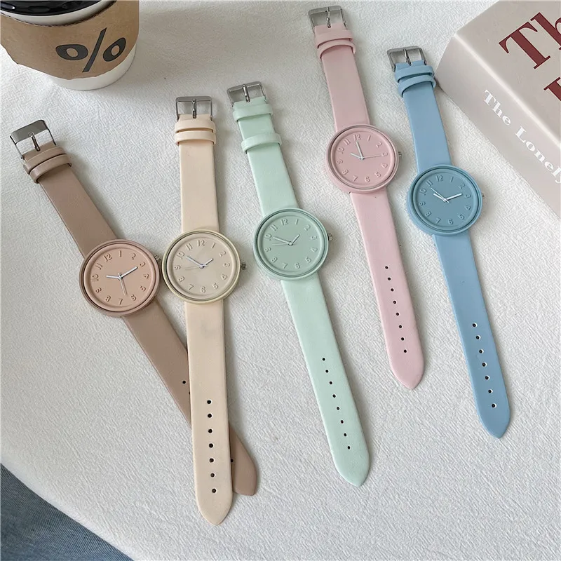 Minimalist Thin Watch - Makaron Renk Serisi kadın saati Yüksek