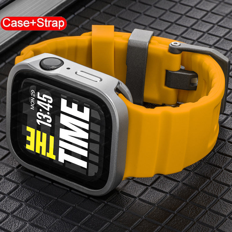 Silicone Sport Band - Apple Watch Su Geçirmez Kılıf+Silikon Kordon