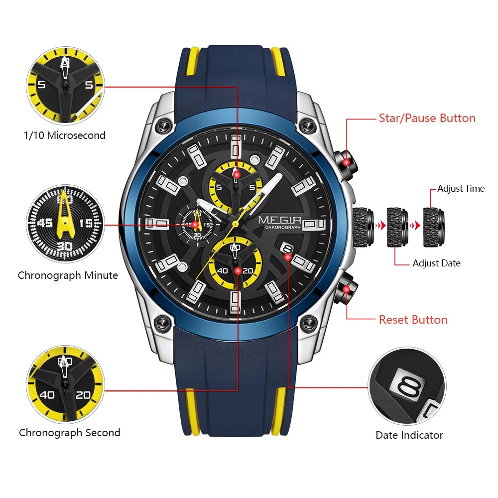 MEGIR erkek Kuvars İzle Üst Ma - Silicone Sport Band incelemesi ve fiyatı
