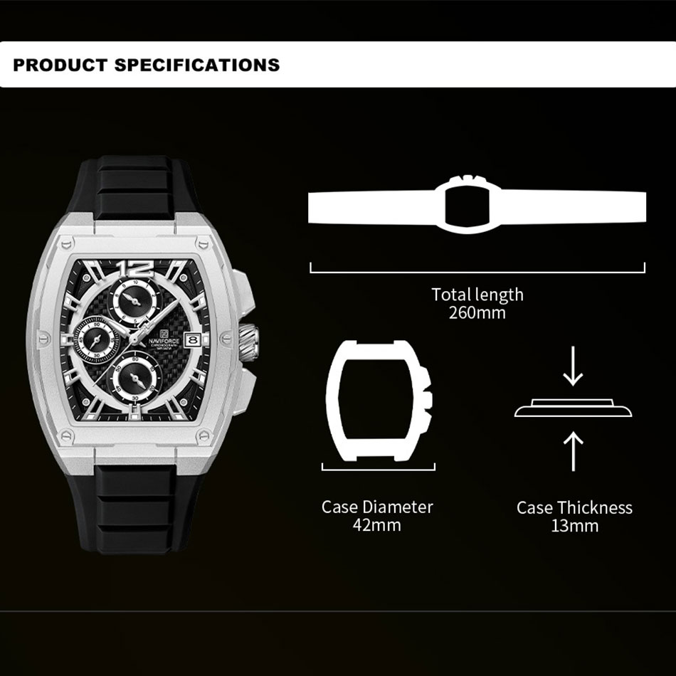 NAVIFORCE erkek Su Geçirmez Lü - Silicone Sport Band incelemesi ve fiyatı