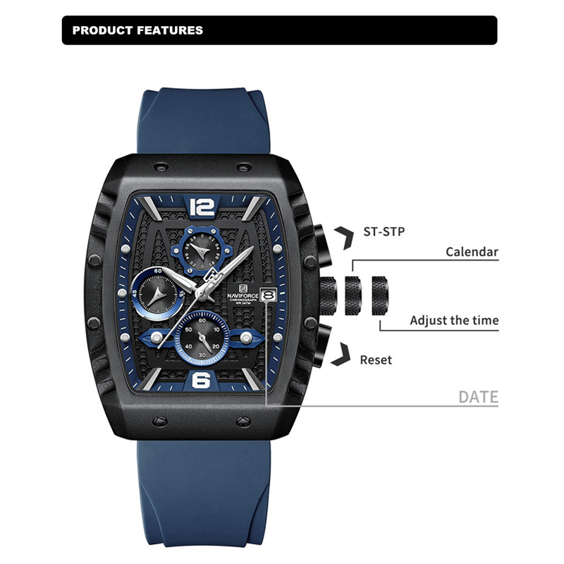 NAVIFORCE erkek Lüks İzle Su G - Silicone Sport Band incelemesi ve fiyatı