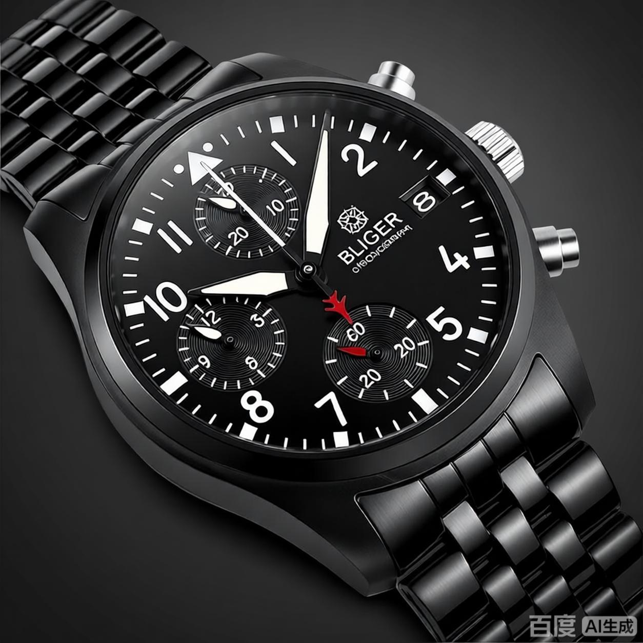 BLIGER Tam Siyah Fırçalanmış 3 - Analog Quartz Watch incelemesi ve fiyatı