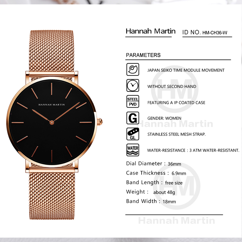 Hannah Martin Üst Marka Lüks S - Minimalist Thin Watch incelemesi ve fiyatı